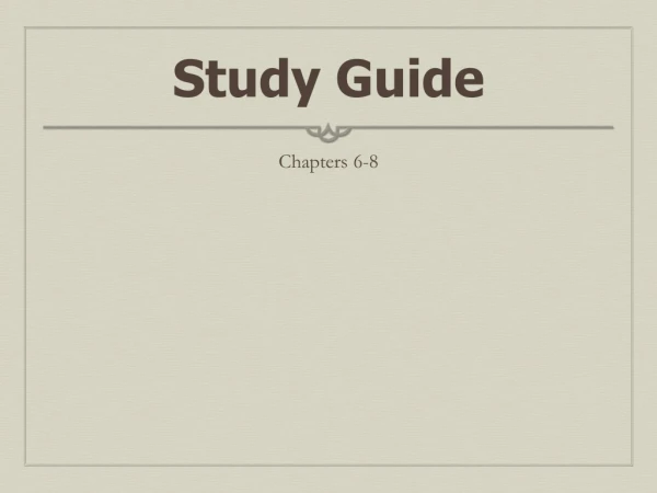 Study Guide