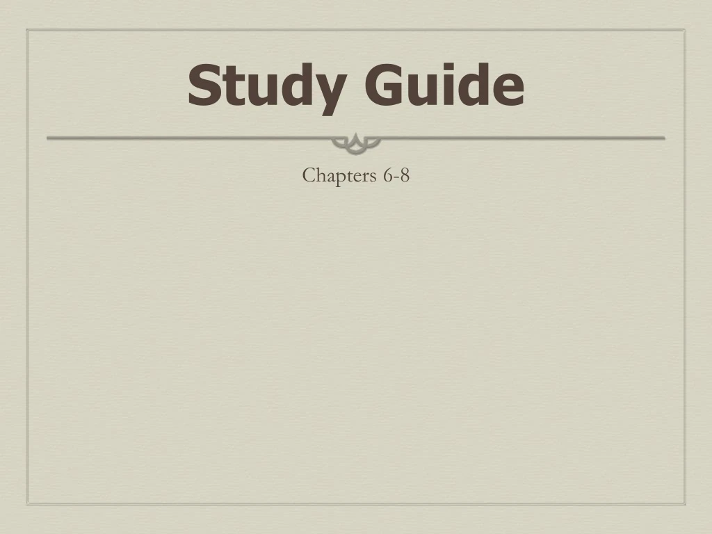 study guide