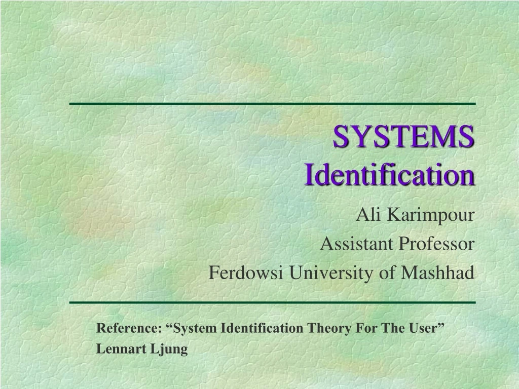 systems identification