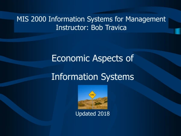 Economic Aspects of  Information Systems Updated 2018