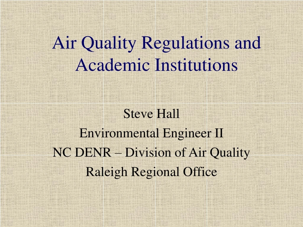 air quality regulations and academic institutions