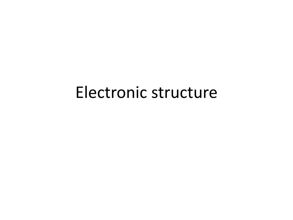 electronic structure