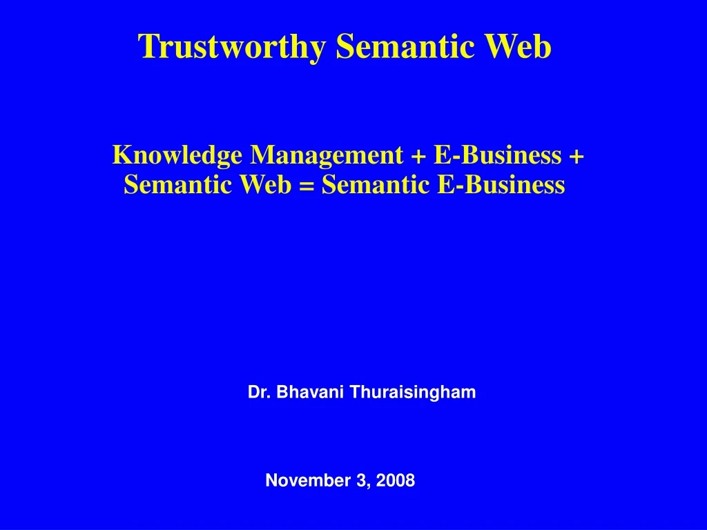 trustworthy semantic web knowledge management