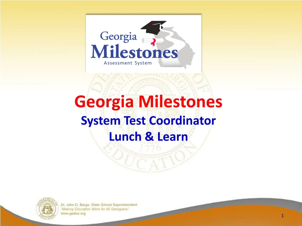 georgia milestones system test coordinator lunch learn