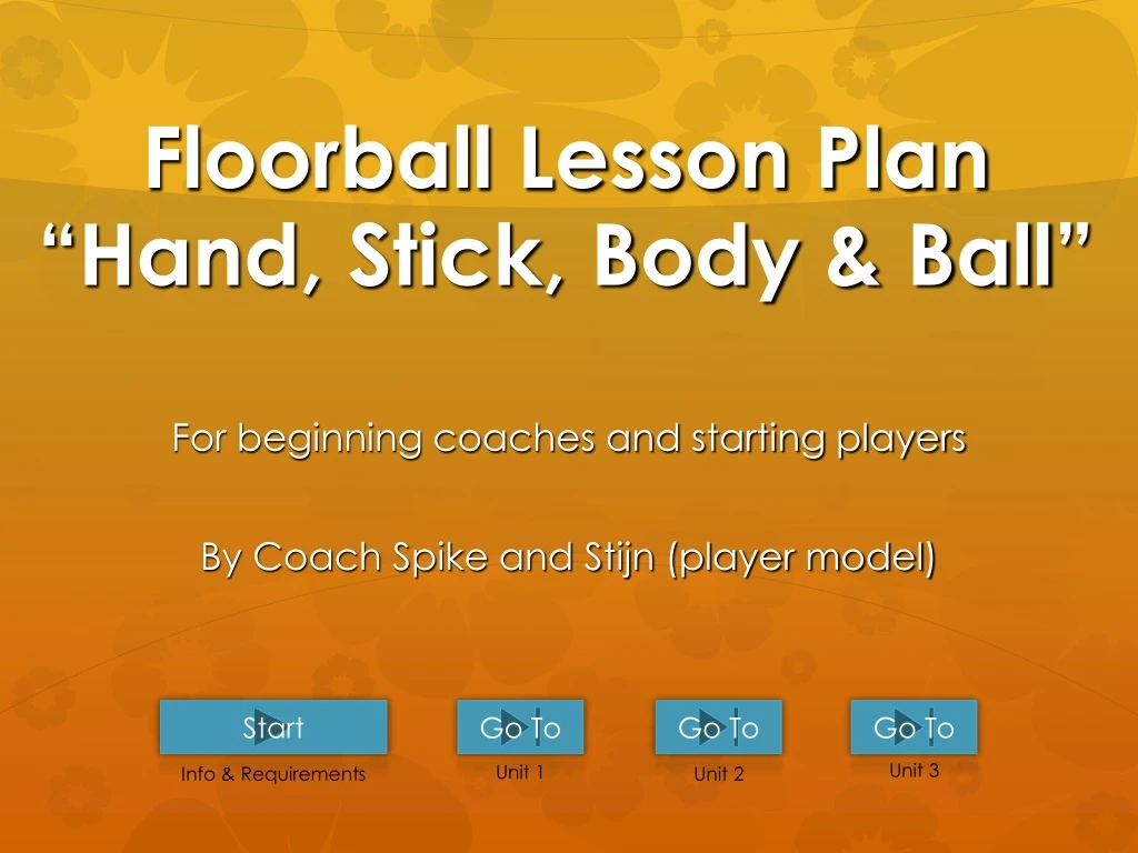 floorball lesson plan hand stick body ball