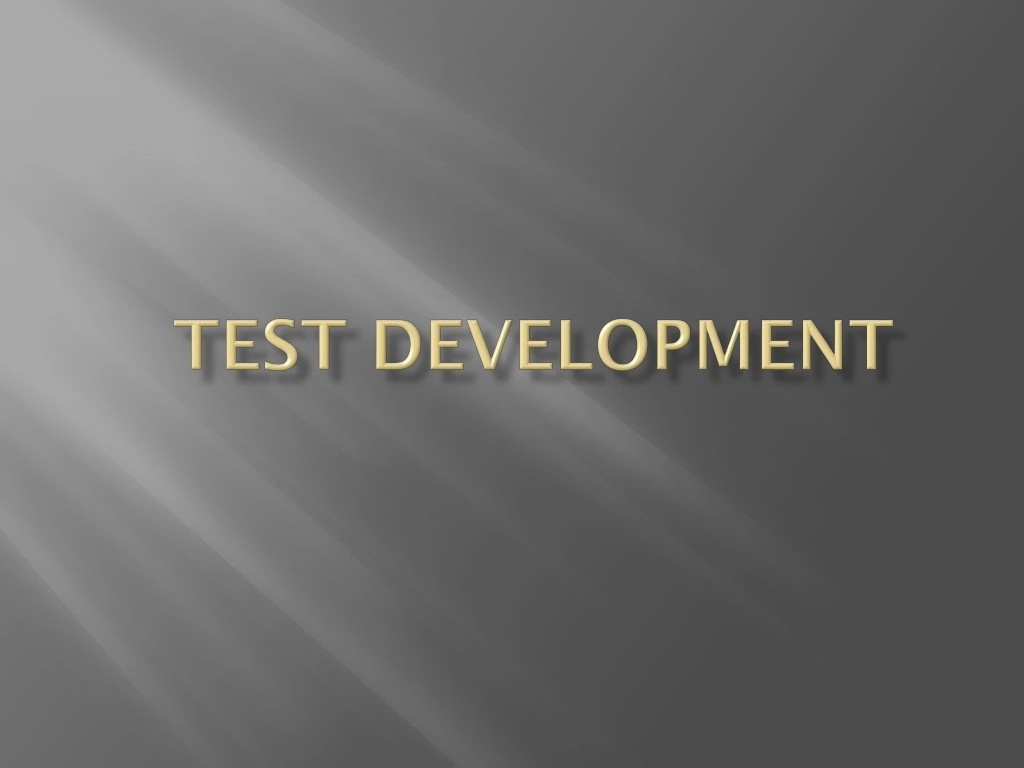 test development