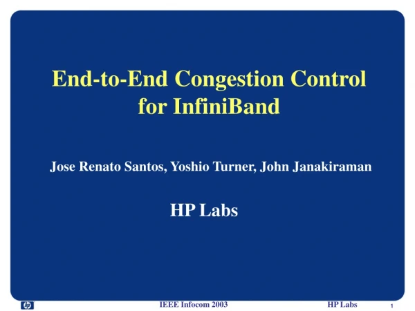 End-to-End Congestion Control for InfiniBand