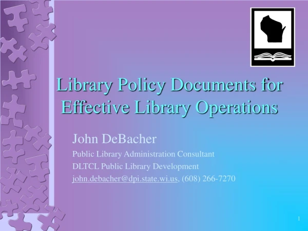 Library Policy Documents for Effective Library Operations