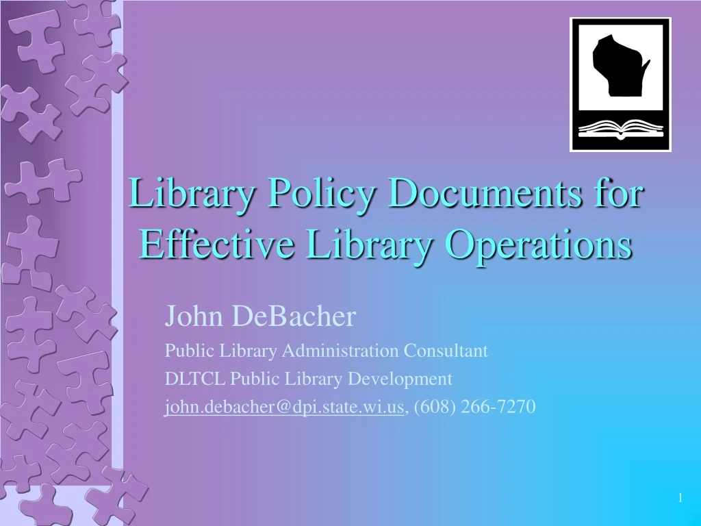 library policy documents for effective library operations