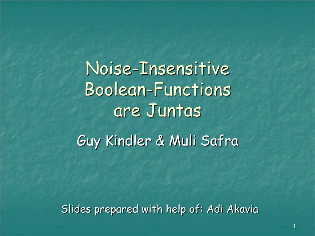 noise insensitive boolean functions are juntas