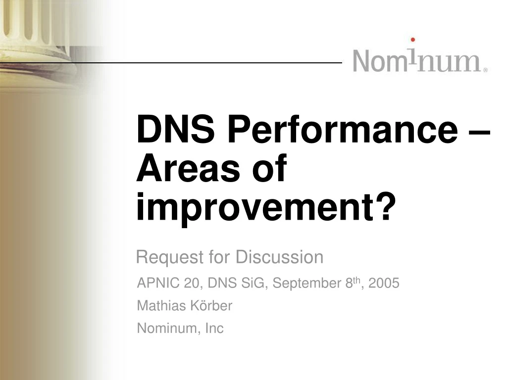 dns performance areas of improvement