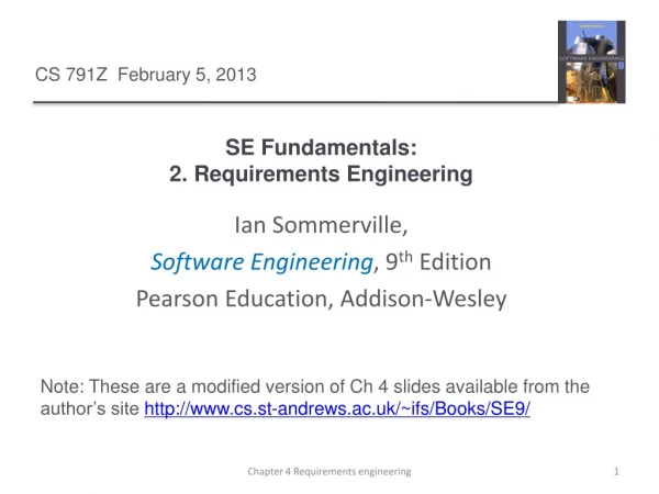 SE Fundamentals:  2. Requirements Engineering