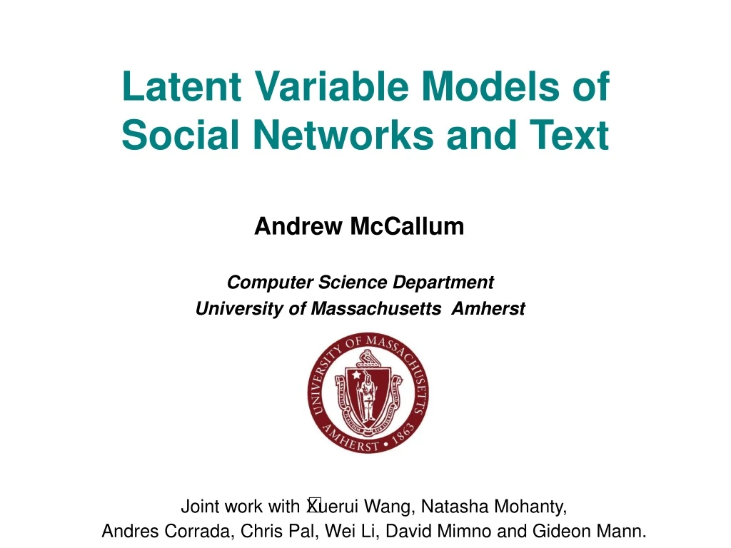latent variable models of social networks and text