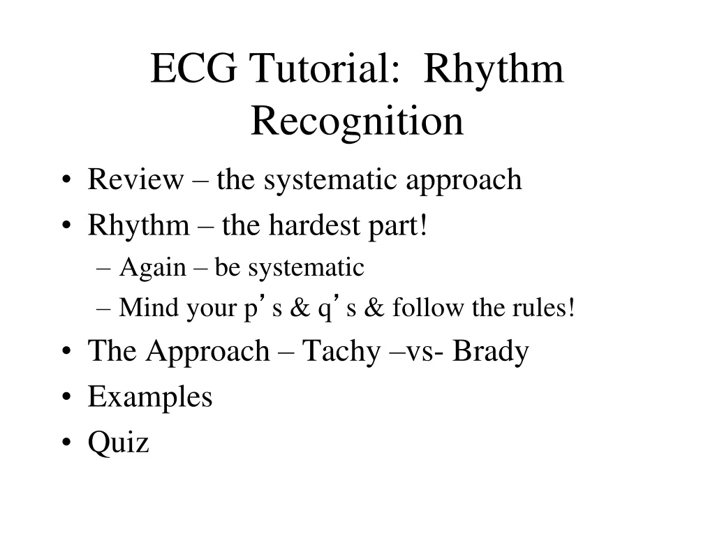 ecg tutorial rhythm recognition