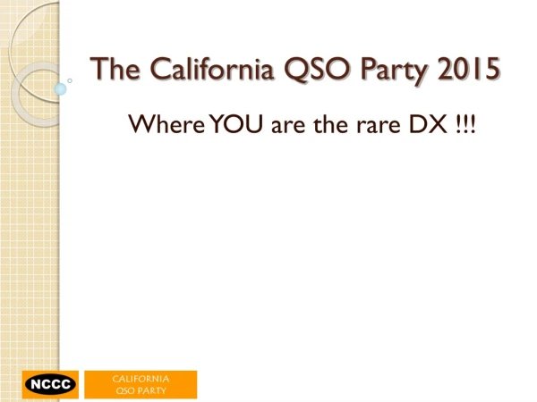 The California QSO Party 2015