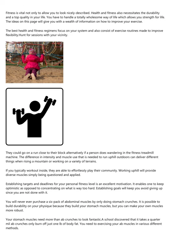 fitness is vital not only to allow you to look