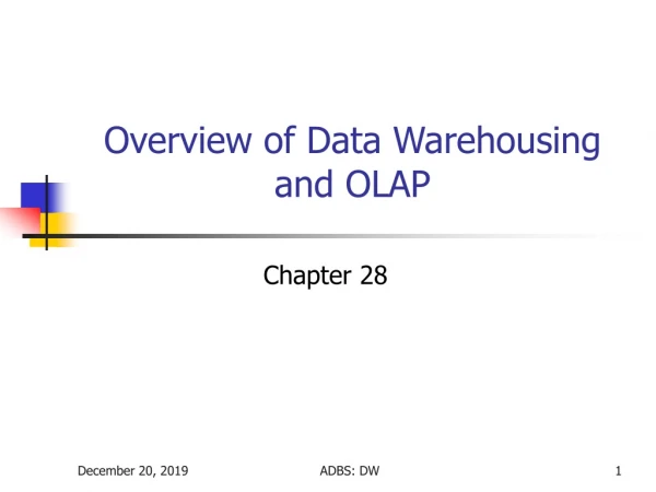 Overview of Data Warehousing and OLAP