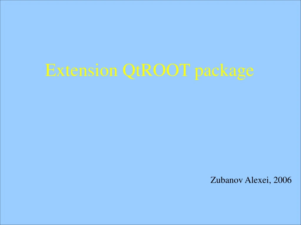 extension qtroot package