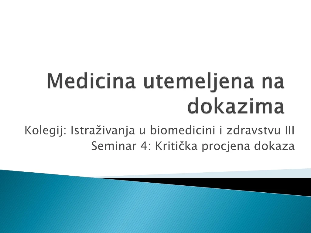 medicina utemeljena na dokazima