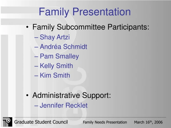 Family Presentation