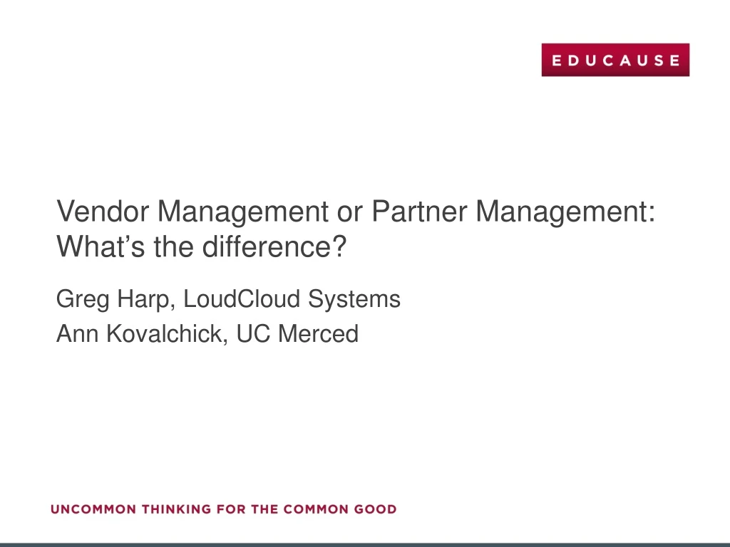 vendor management or partner management what s the difference