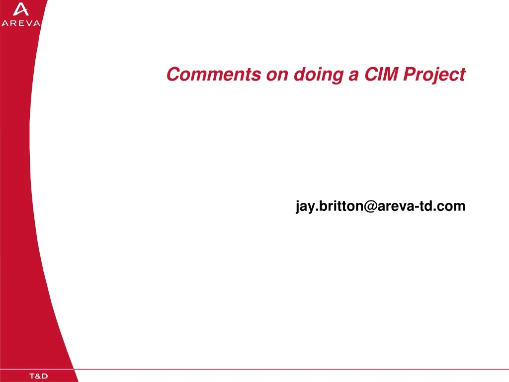 comments on doing a cim project