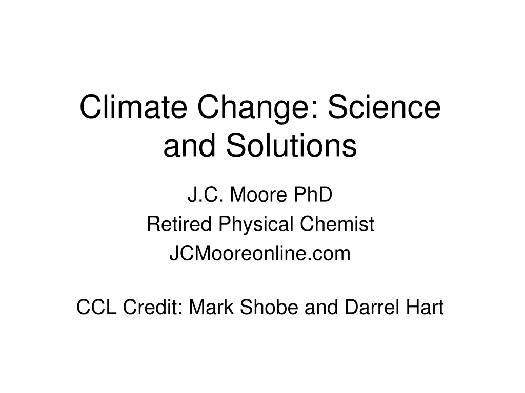 climate change science and solutions