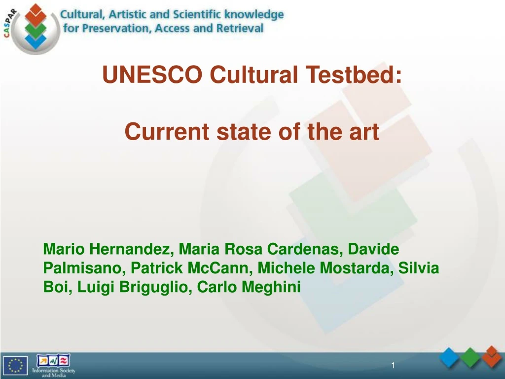 unesco cultural testbed current state of the art