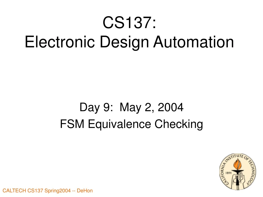 cs137 electronic design automation