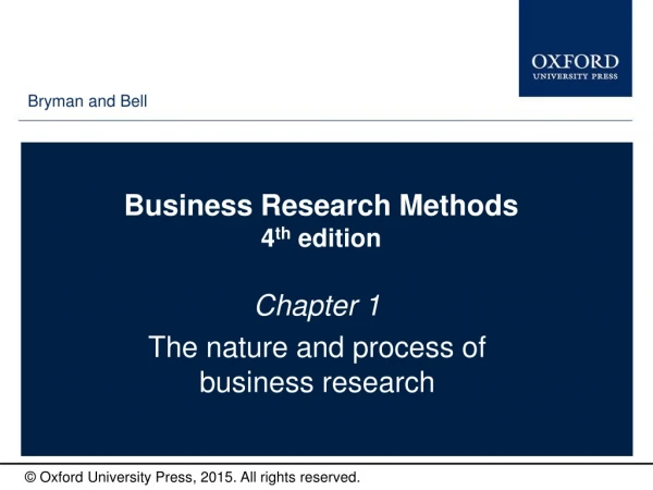 Business Research Methods  4 th  edition