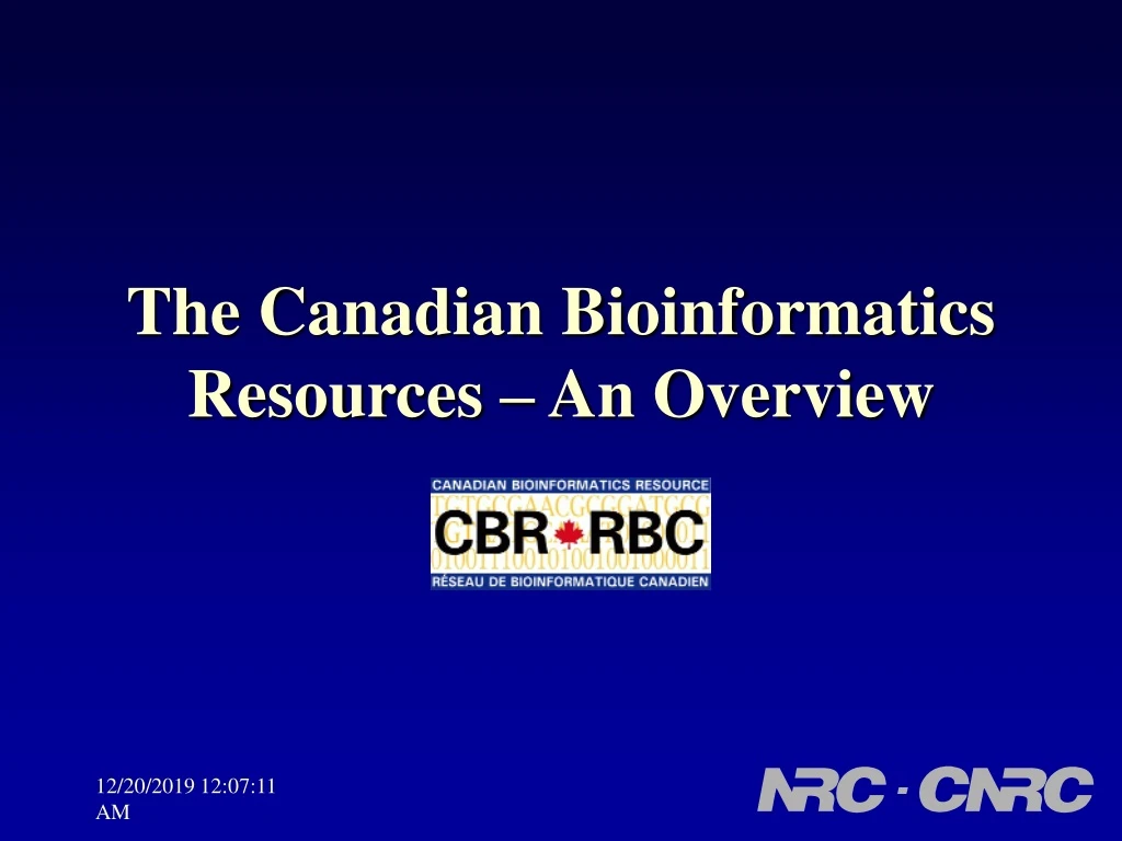 the canadian bioinformatics resources an overview