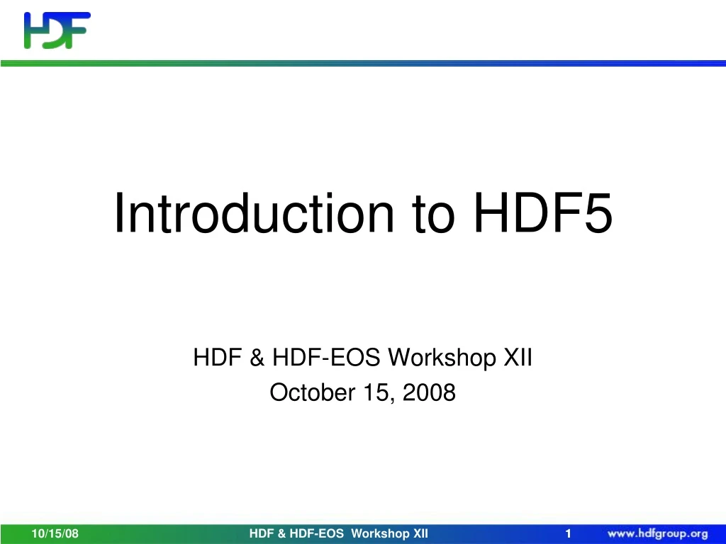 introduction to hdf5