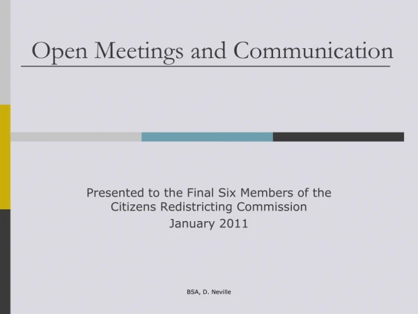 Open Meetings and Communication