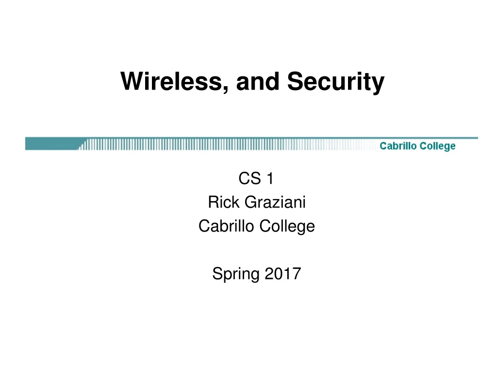 wireless and security