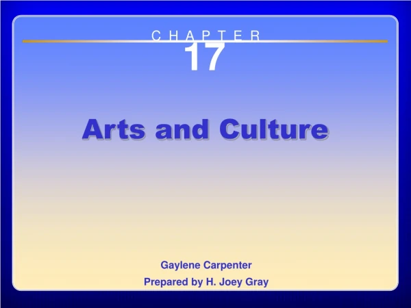 Chapter 17 Arts and Culture