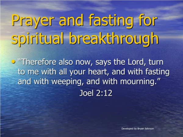 Prayer and fasting for spiritual breakthrough