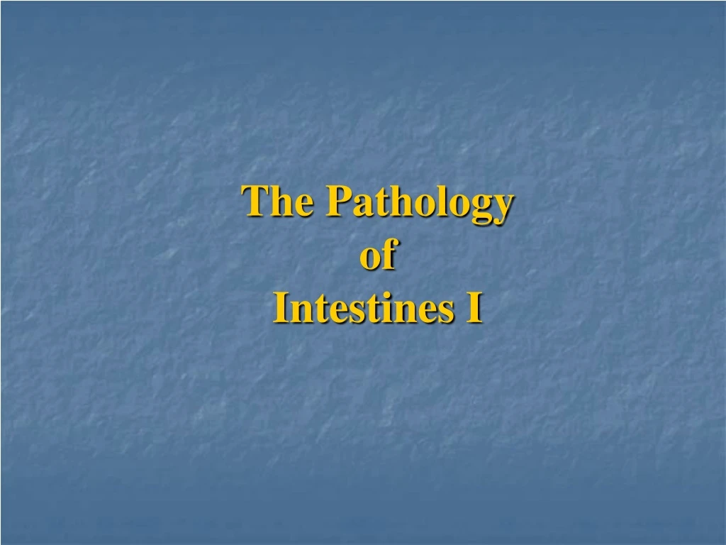 the pathology of intestines i