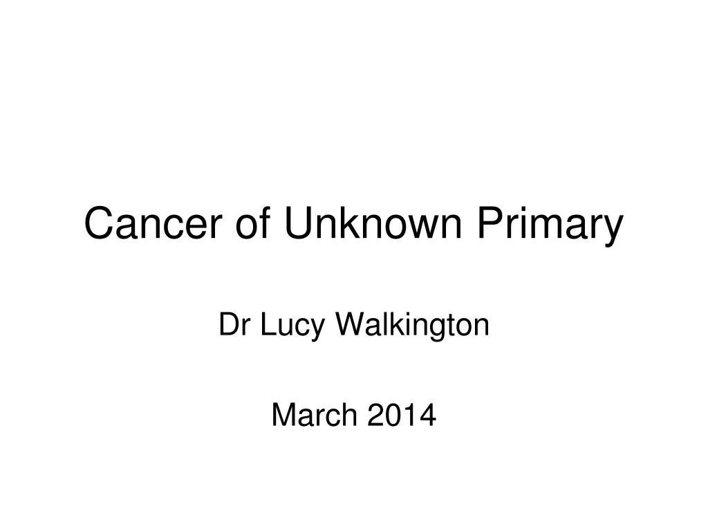 cancer of unknown primary