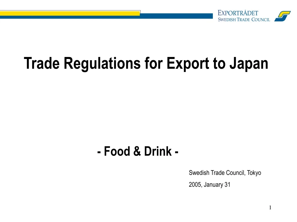 trade regulations for export to japan