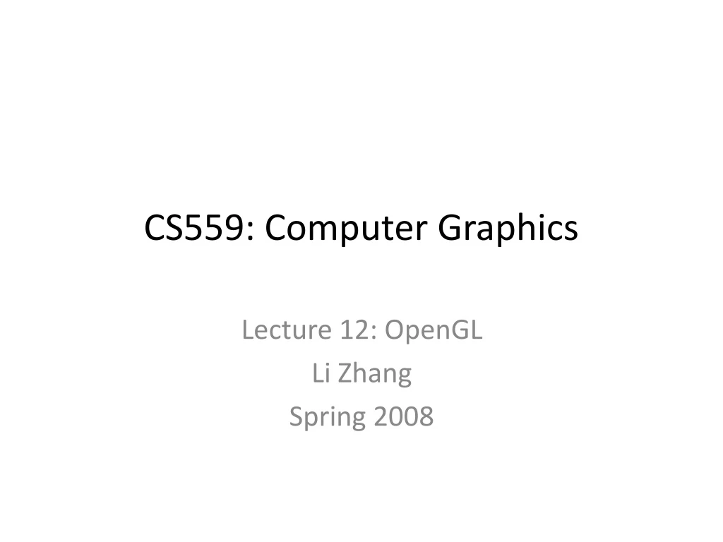 cs559 computer graphics