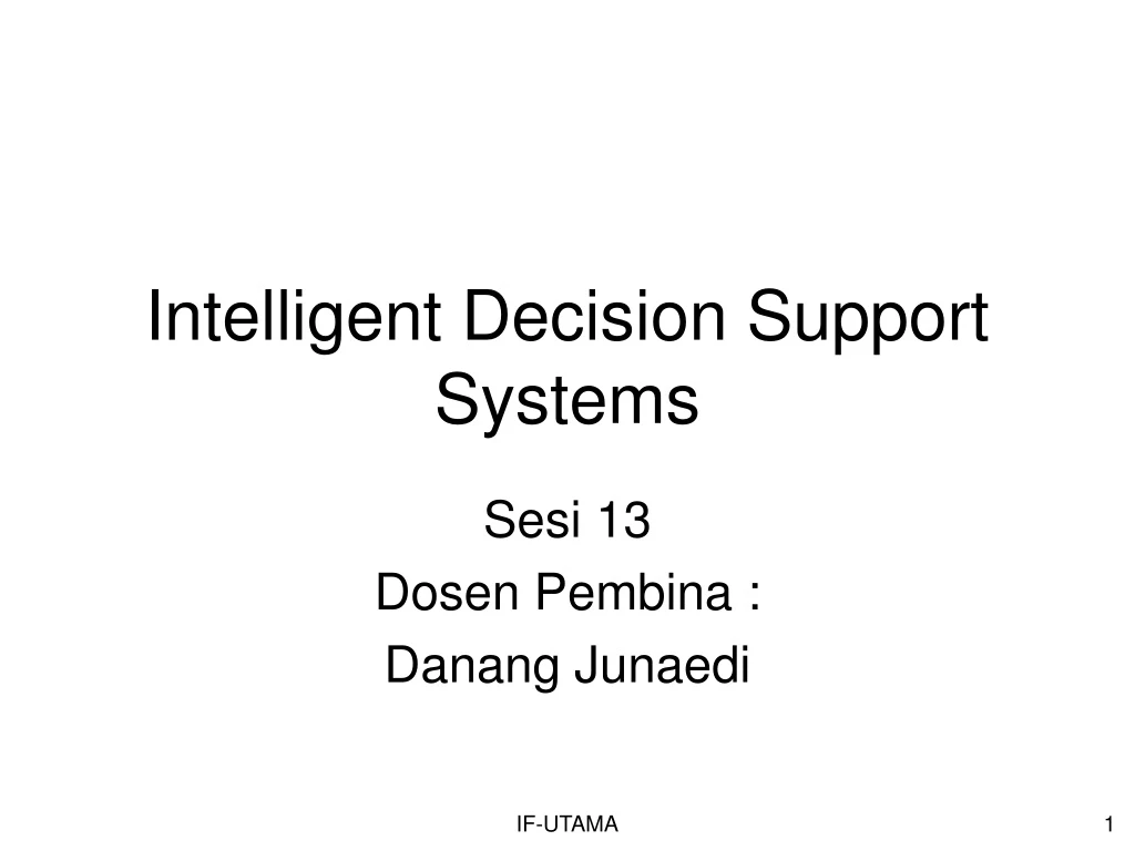 intelligent decision support systems