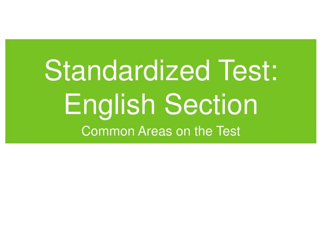 standardized test english section