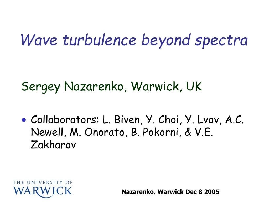 wave turbulence beyond spectra