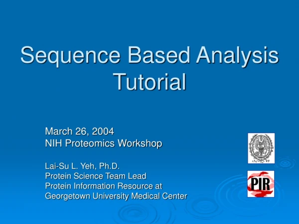 Sequence Based Analysis Tutorial