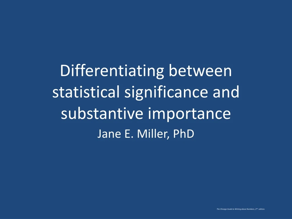 differentiating between statistical significance and substantive importance