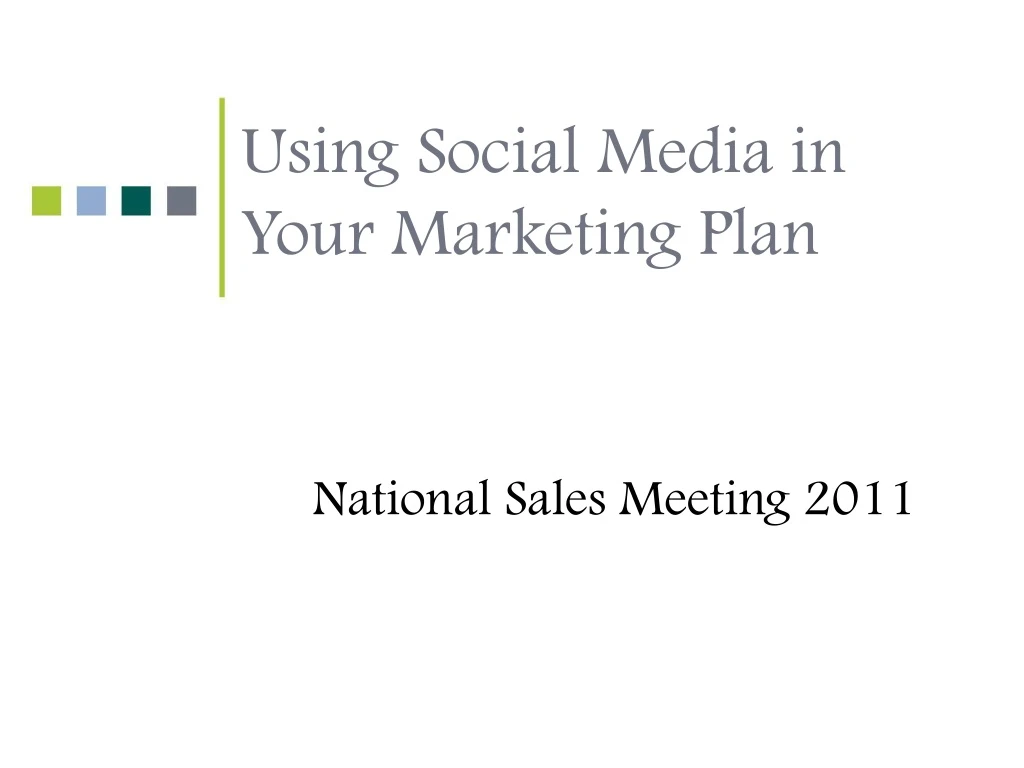 using social media in your marketing plan