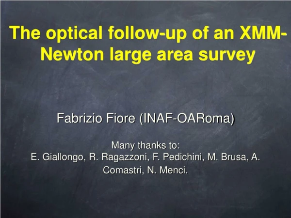 The optical follow-up of an XMM-Newton large area survey