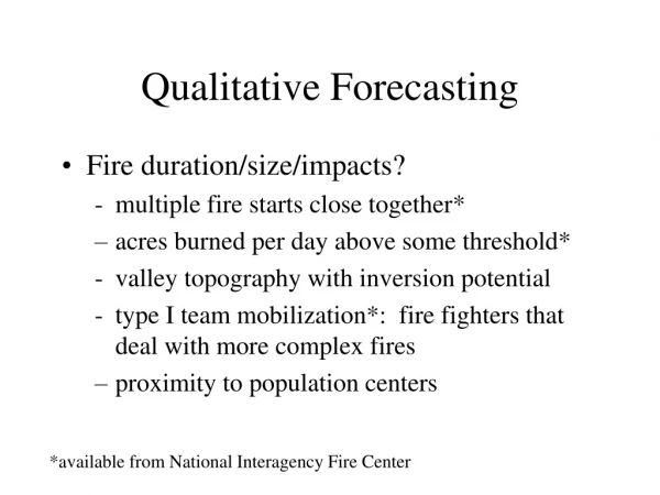 Qualitative Forecasting