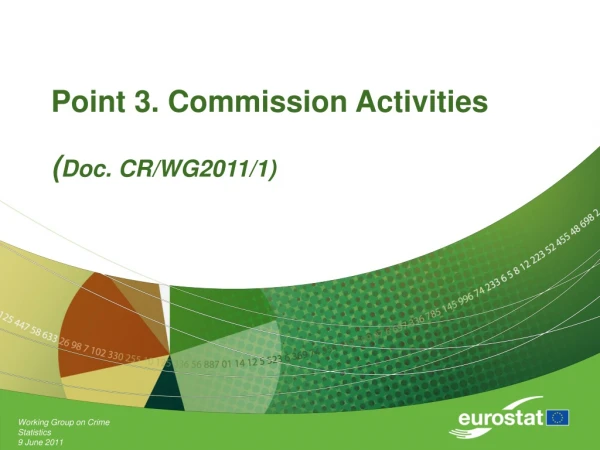 Point 3. Commission Activities  ( Doc. CR/WG2011/1)