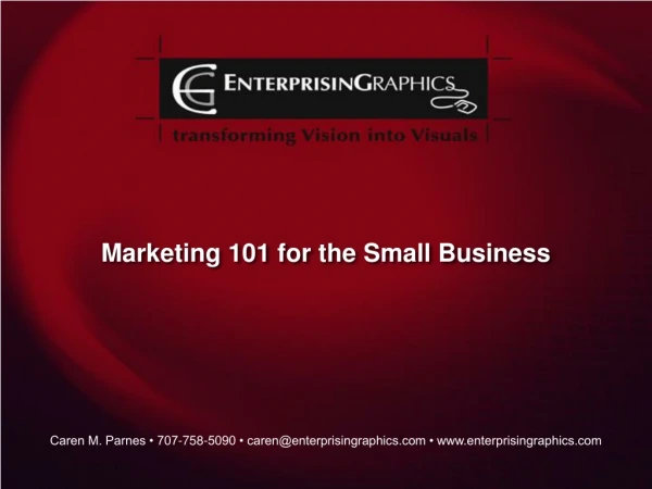 Marketing 101 for the Small Business